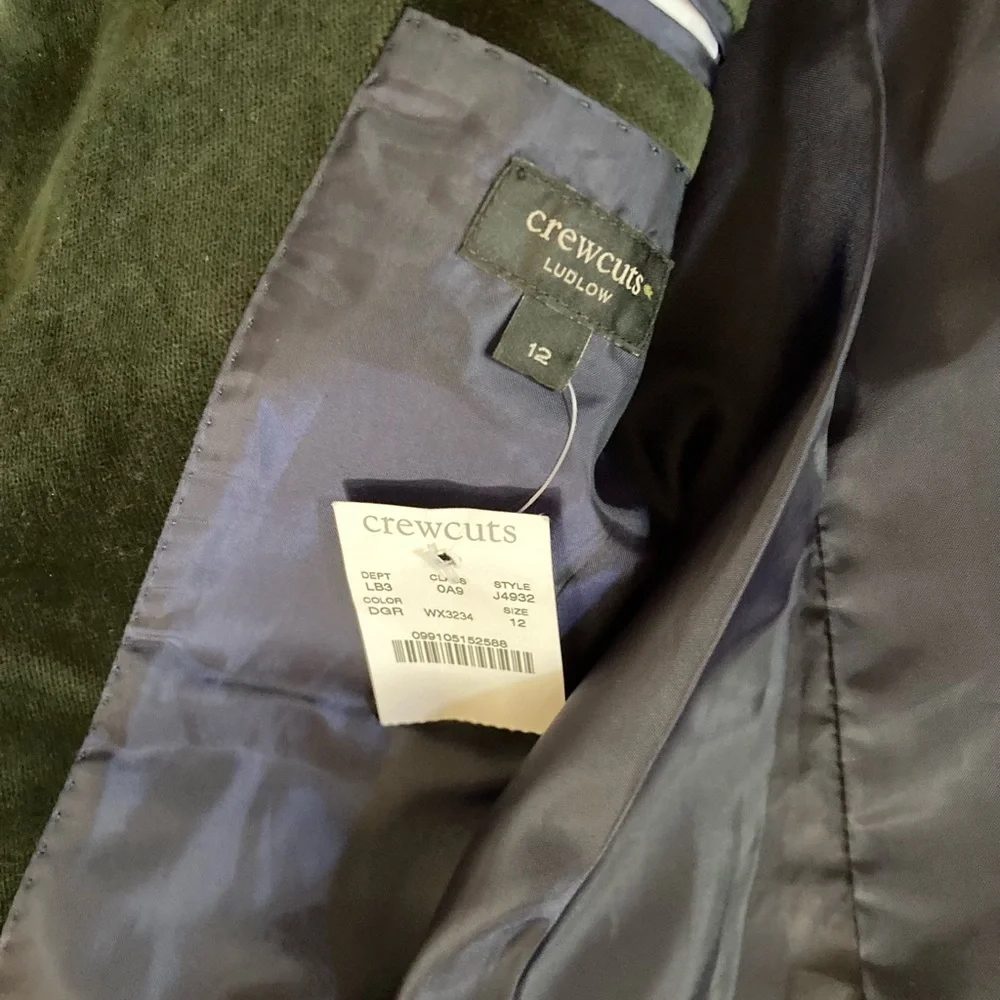 🍂Crewcuts Green Velvet Sports Jacket - Picture 3 of 3
